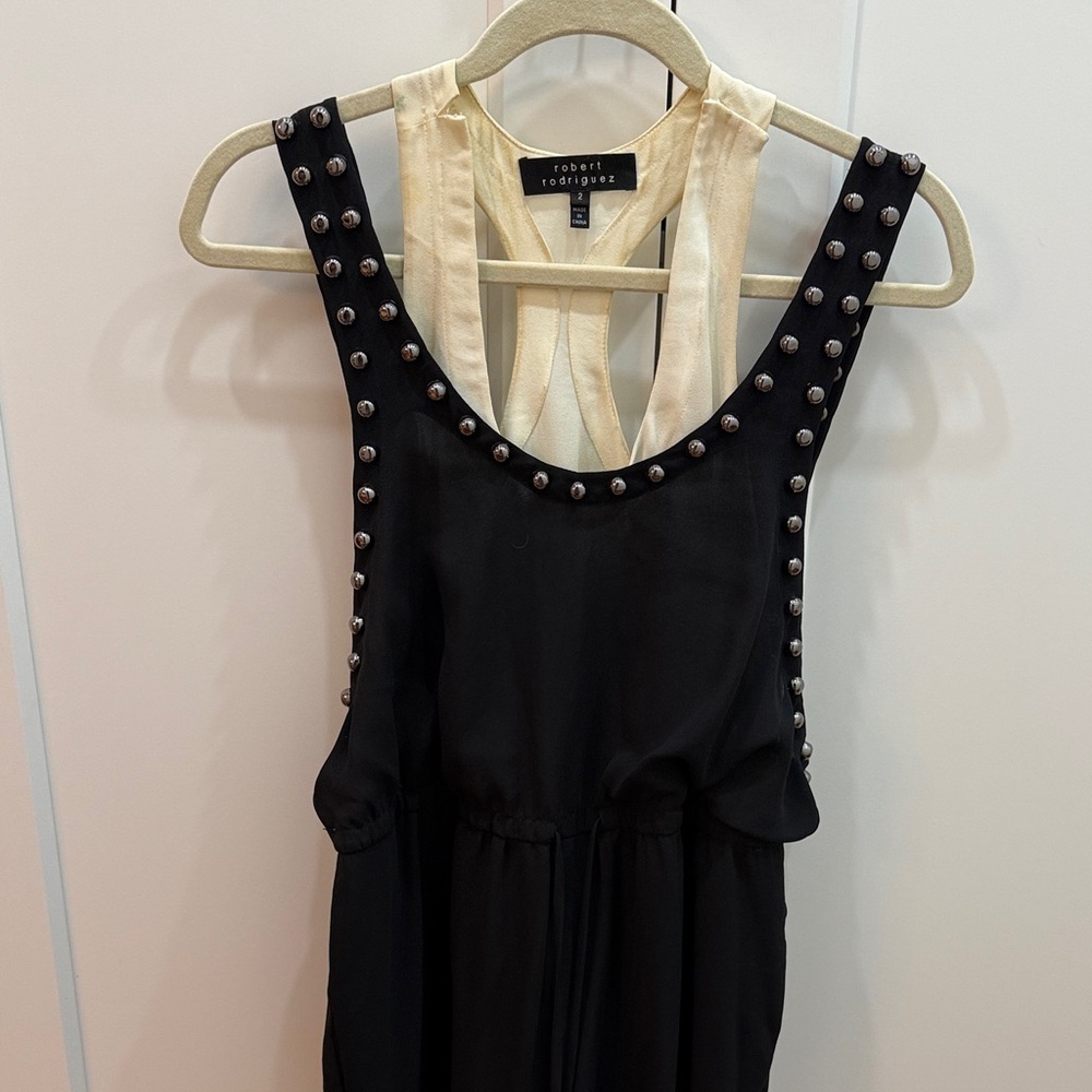 Robert Rodriguez Black Jumpsuit with Silver Studs